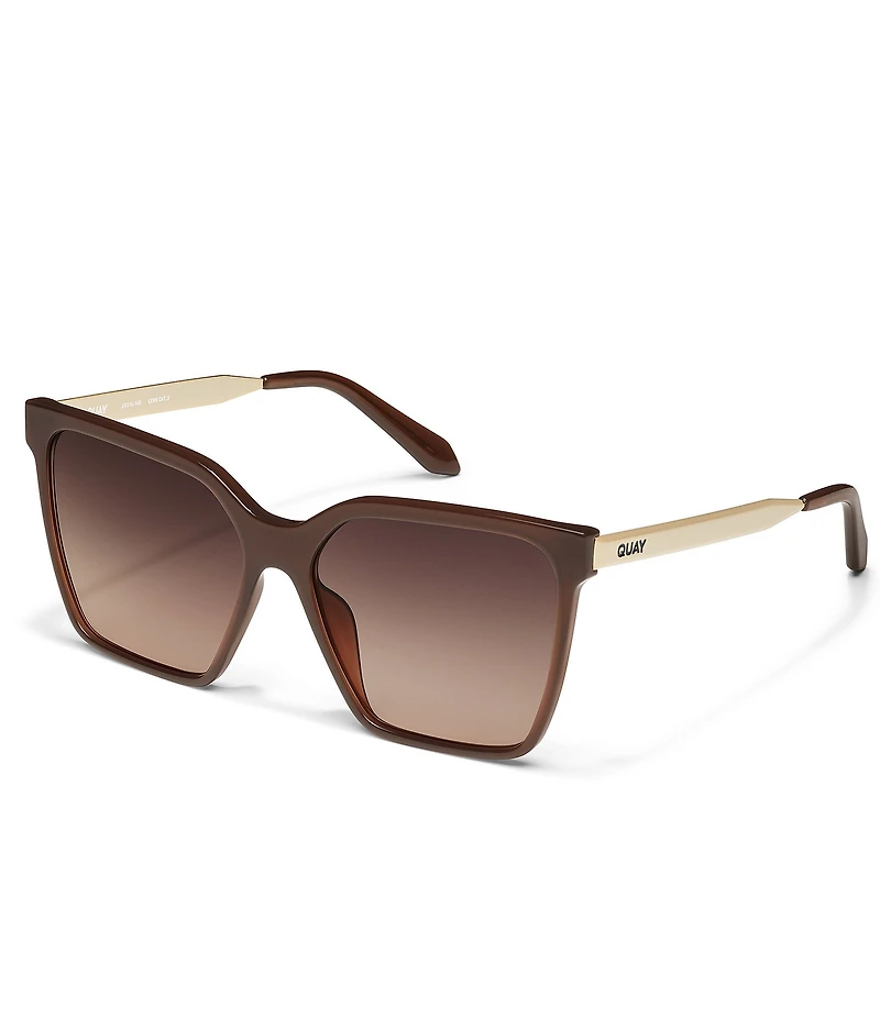QUAY Women's Level Up Remixed 52mm Square Glasses