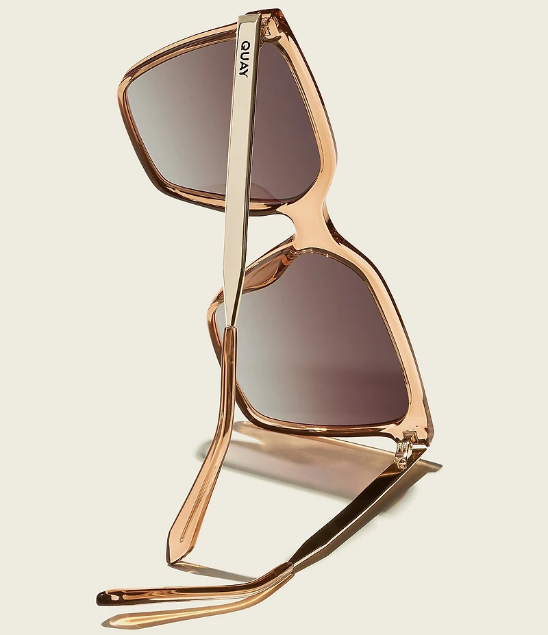 QUAY Women's Level Up Remixed 52mm Square Glasses