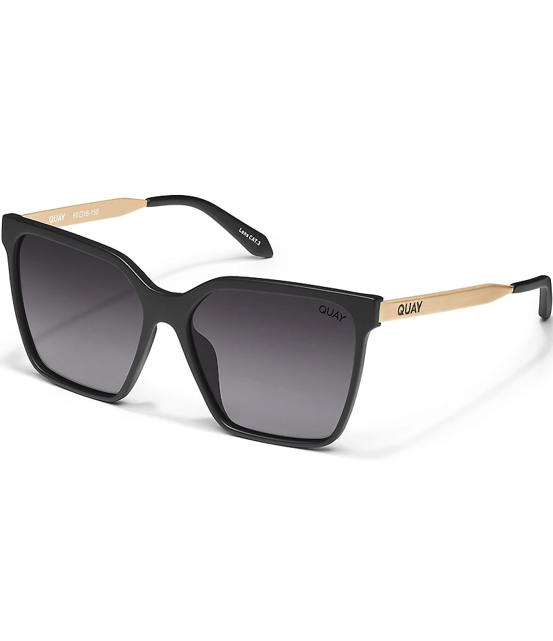 QUAY Women's Level Up Remixed 52mm Square Polarized Sunglasses