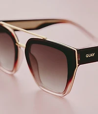 QUAY Women's Sweet Talker 51mm Transparent Square Sunglasses