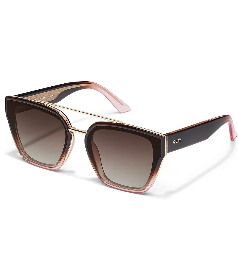 QUAY Women's Sweet Talker 51mm Transparent Square Sunglasses