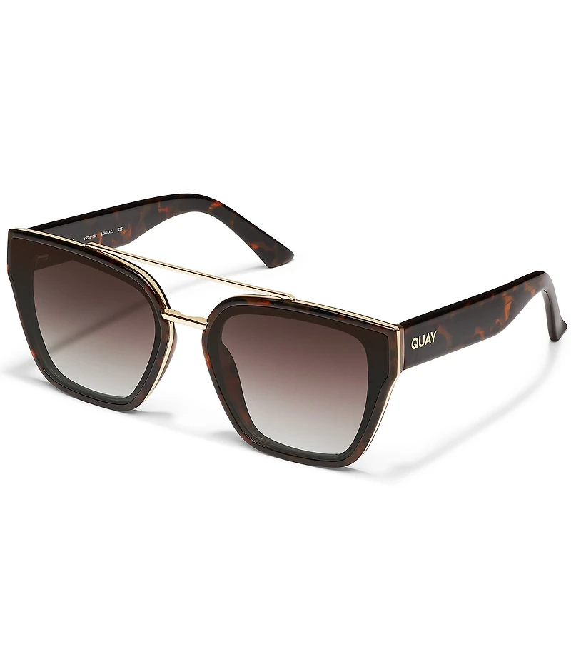 QUAY Women's Sweet Talker 51mm Tortoise Square Sunglasses