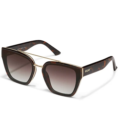 QUAY Women's Sweet Talker 51mm Tortoise Square Sunglasses
