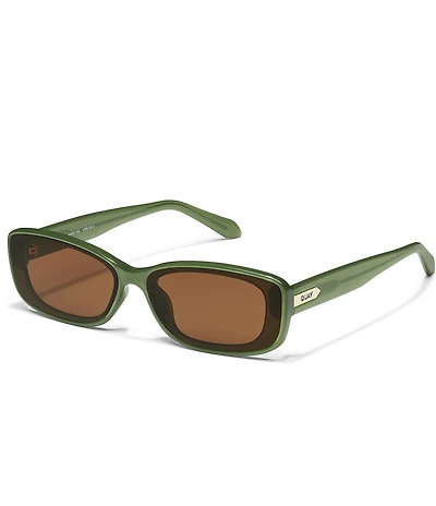 QUAY Women's Vibe Check 35mm Rectangle Sunglasses