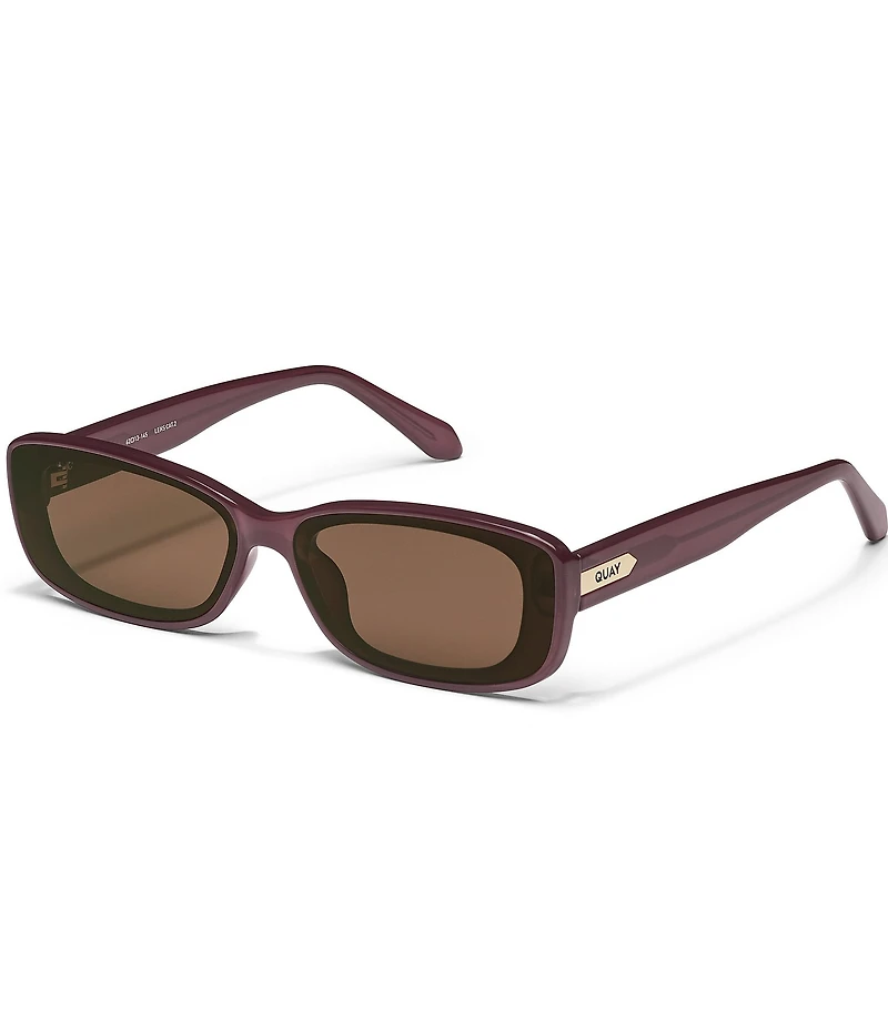QUAY Women's Vibe Check 35mm Rectangle Sunglasses