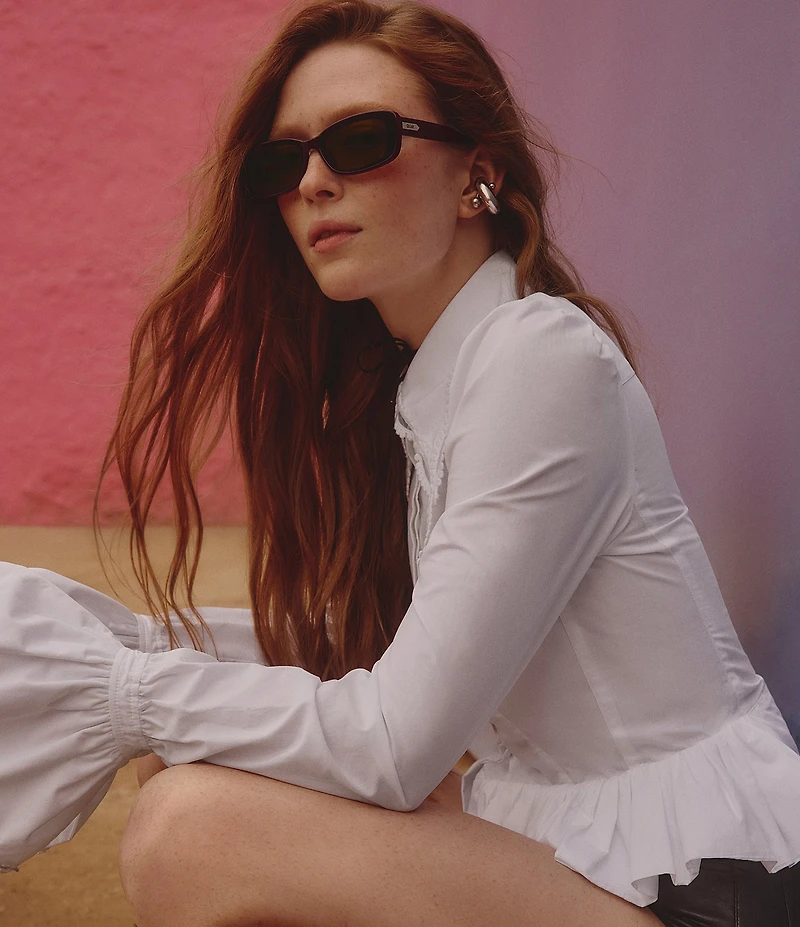 QUAY Women's Vibe Check 35mm Rectangle Sunglasses