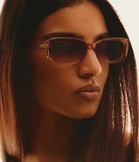 QUAY Women's Vibe Check 35mm Rectangle Sunglasses