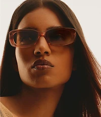 QUAY Women's Vibe Check 35mm Rectangle Sunglasses