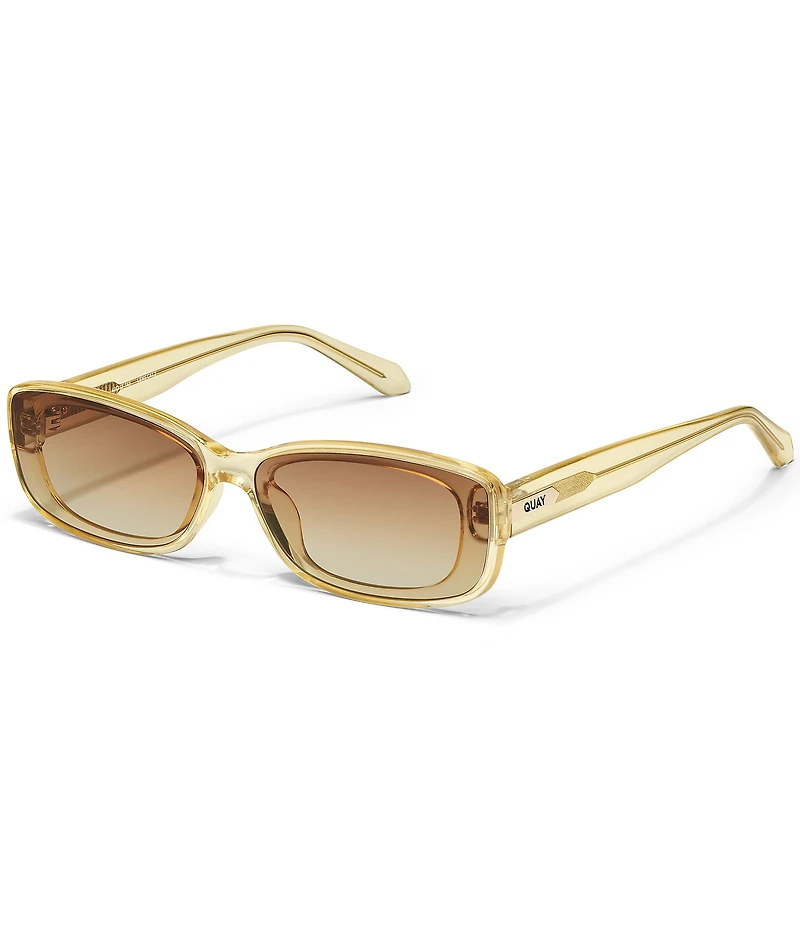 QUAY Women's Vibe Check 35mm Rectangle Sunglasses