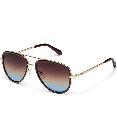 QUAY Unisex All In Medium 48mm Aviator Sunglasses