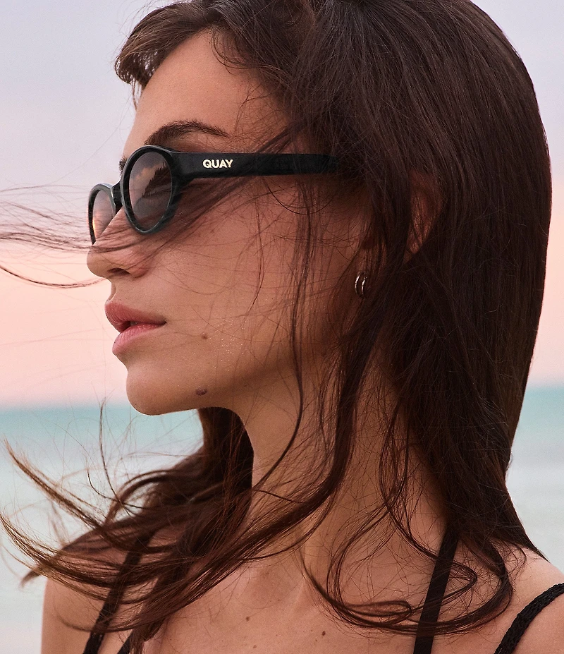 QUAY Unisex Aura Points 35mm Round Sunglasses