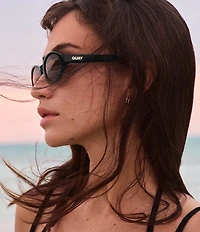 QUAY Unisex Aura Points 35mm Round Sunglasses