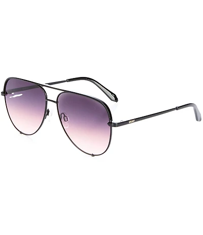 QUAY Unisex High Key Extra Large 55mm Aviator Sunglasses
