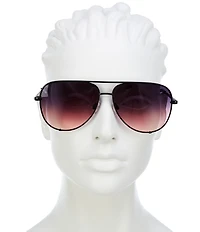 QUAY Unisex High Key Extra Large 55mm Aviator Sunglasses