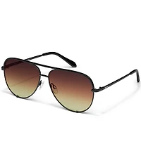QUAY Unisex High Key Extra Large 55mm Aviator Sunglasses