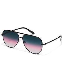 QUAY Unisex High Key Extra Large 55mm Aviator Sunglasses