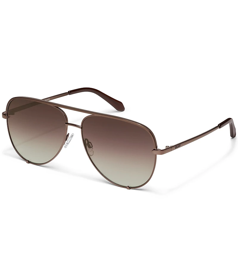 QUAY Unisex High Key Extra Large 55mm Aviator Sunglasses