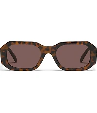 QUAY Unisex Hyped Up 38mm Rectangle Sunglasses