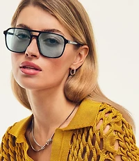 QUAY Unisex On The Fly 49mm Aviator Sunglasses