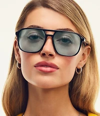 QUAY Unisex On The Fly 49mm Aviator Sunglasses