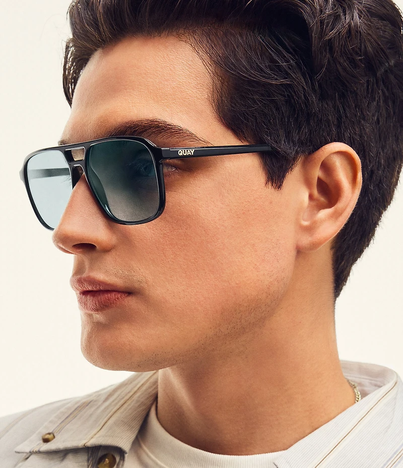 QUAY Unisex On The Fly 49mm Aviator Sunglasses
