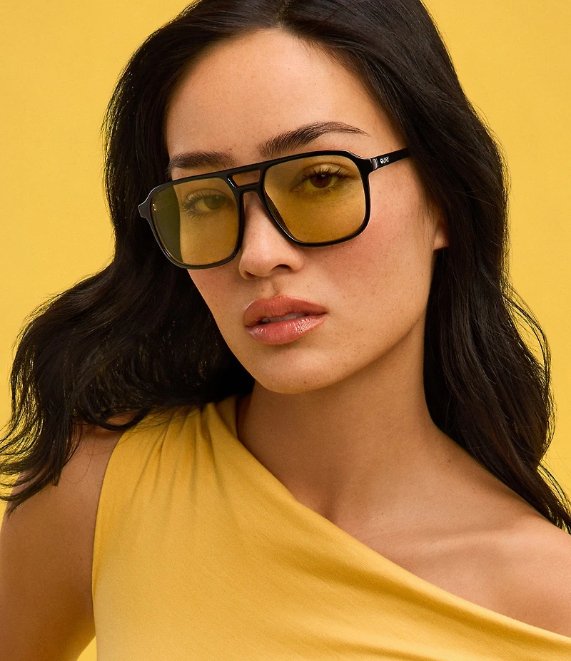 QUAY Unisex On The Fly 49mm Retro Aviator Sunglasses