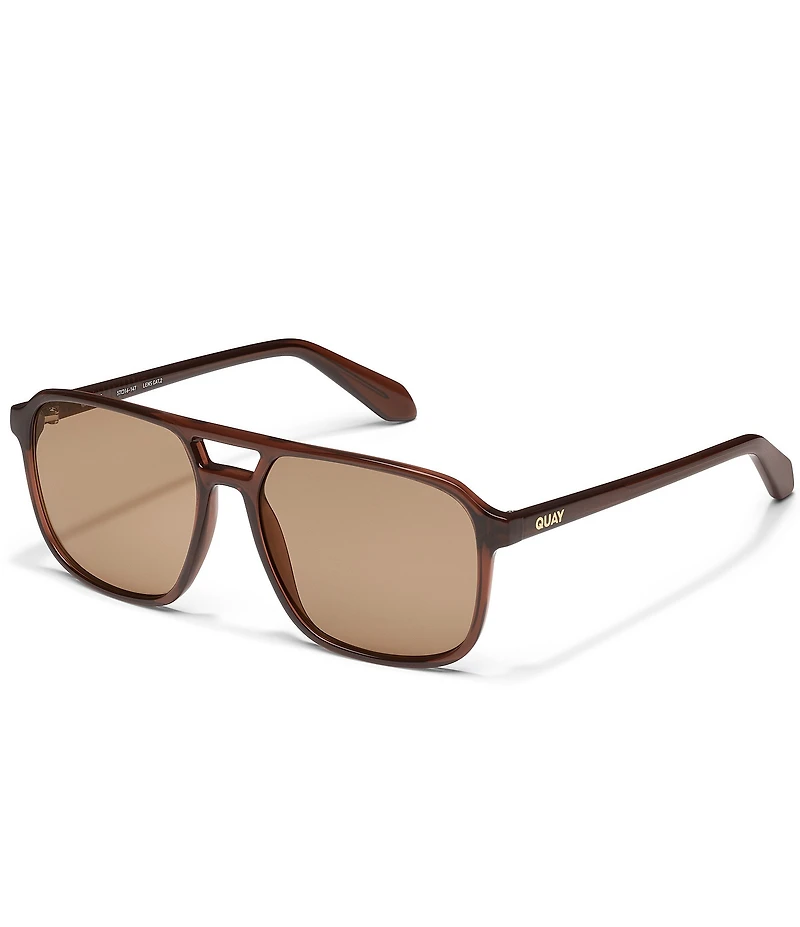 QUAY Unisex On The Fly 49mm Retro Aviator Sunglasses