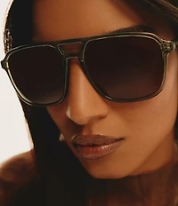 QUAY Unisex On The Fly Large 57mm Aviator Sunglasses