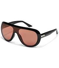 QUAY Unisex Set List 54mm Statement Aviator Shield Sunglasses