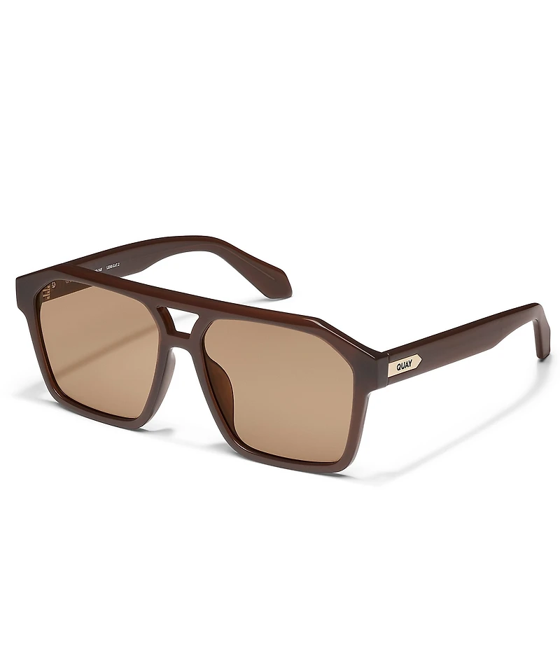 QUAY Unisex Soundcheck 48mm Retro Geometric Aviator Sunglasses