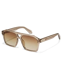 QUAY Unisex Soundcheck 48mm Retro Geometric Aviator Sunglasses