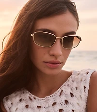QUAY Unisex Text Me 38mm Rectangle Sunglasses