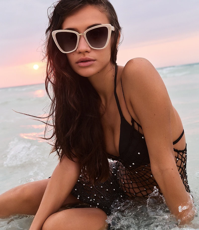 QUAY Women's All Talk 53mm Cat Eye Sunglasses