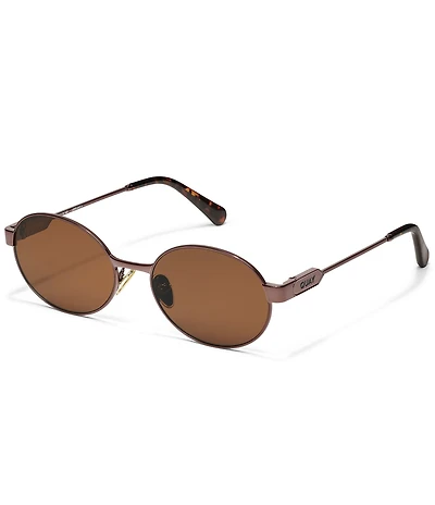 QUAY Unisex Anyways 56mm Retro Oval Sunglasses