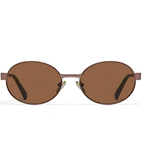 QUAY Unisex Anyways 56mm Retro Oval Sunglasses