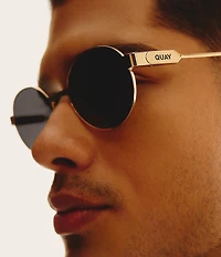 QUAY Unisex Anyways 56mm Retro Oval Sunglasses