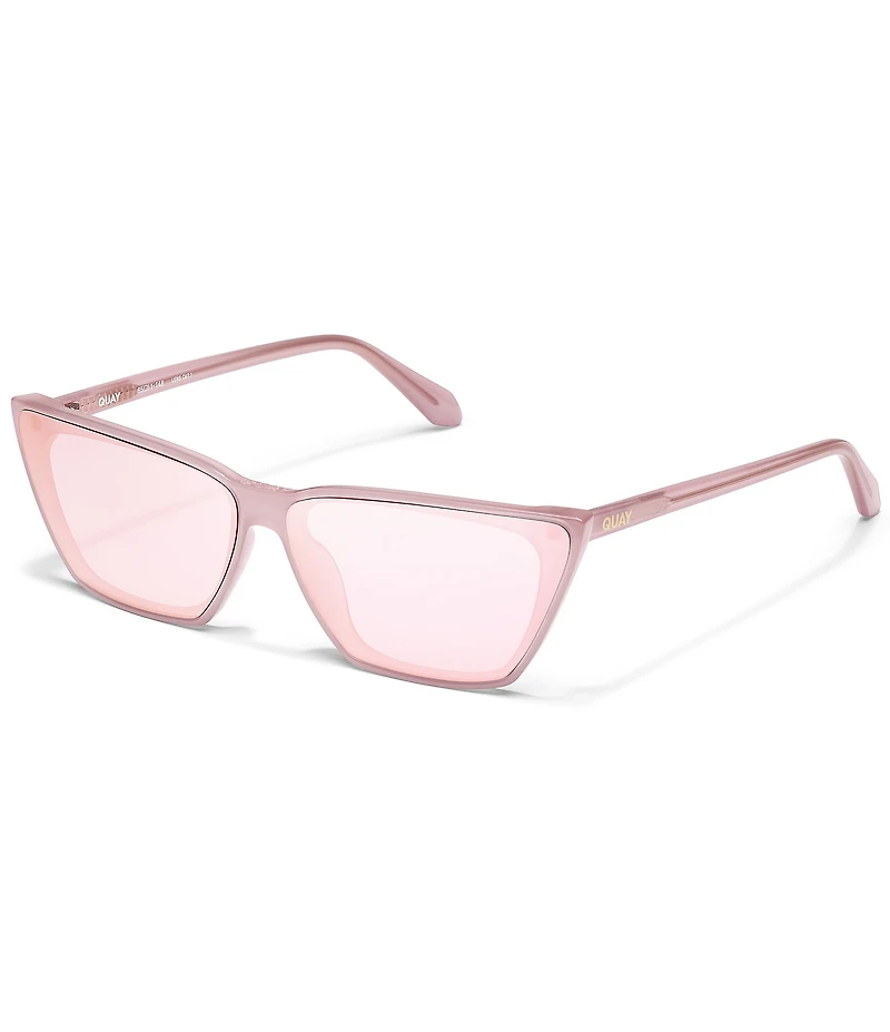 QUAY Women's Bad Habit 39mm Mirrored Cat Eye Sunglasses