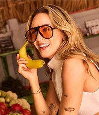 QUAY Women's Chart Topper 54mm Aviator Sunglasses