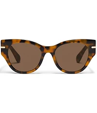QUAY Women's Chit Chat 53mm Cat Eye Tortoise Print Sunglasses