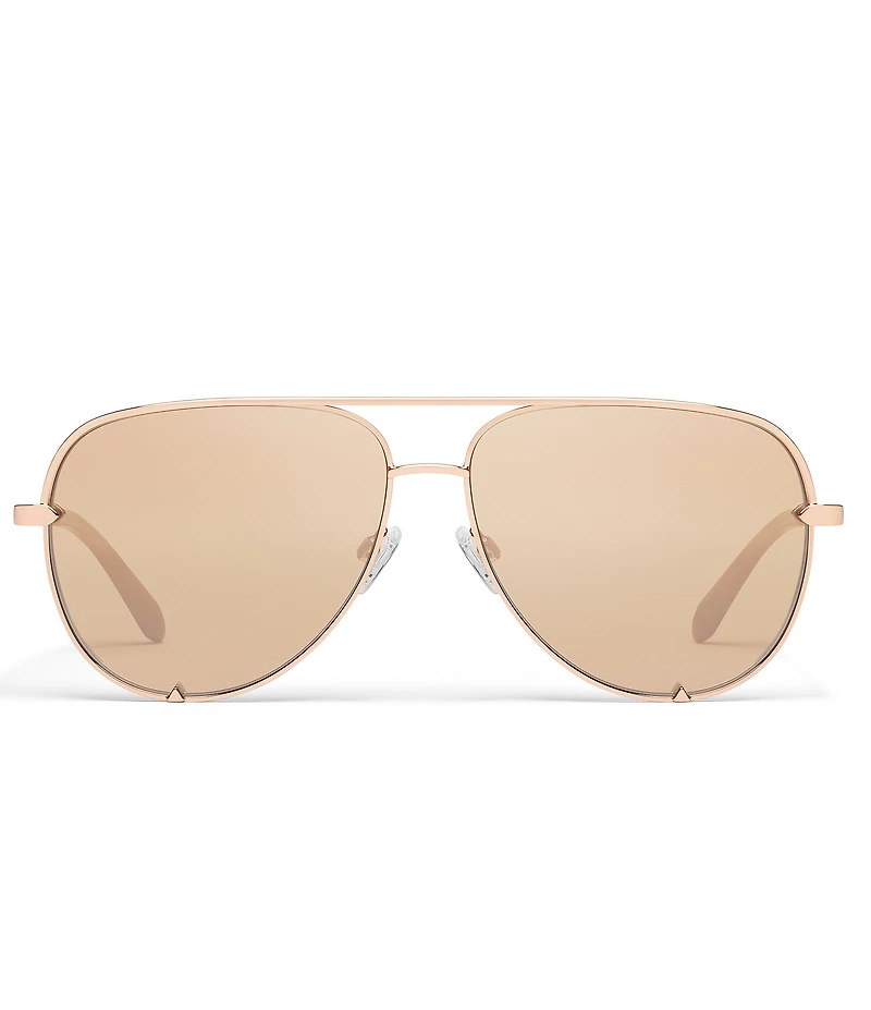 QUAY Women's High Key Extra Large 55mm Mirrored Aviator Sunglasses