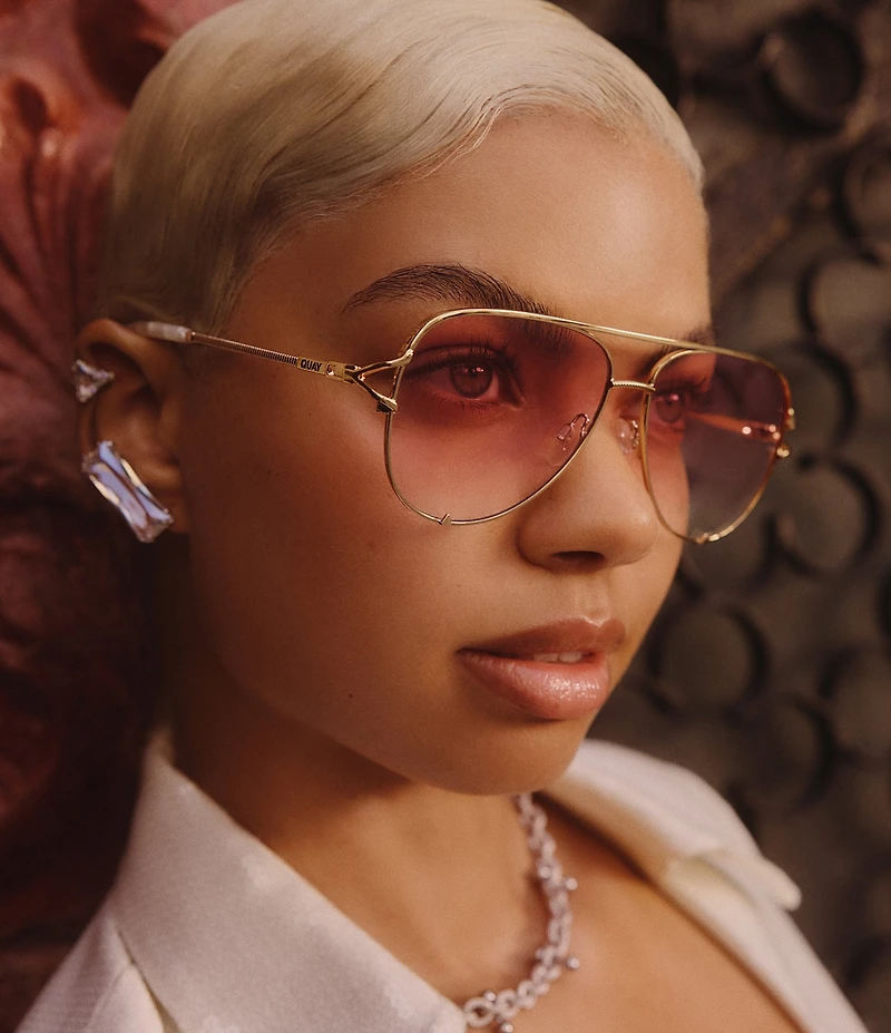 QUAY Women's High Key Twist Adorned 60mm Aviator Sunglasses