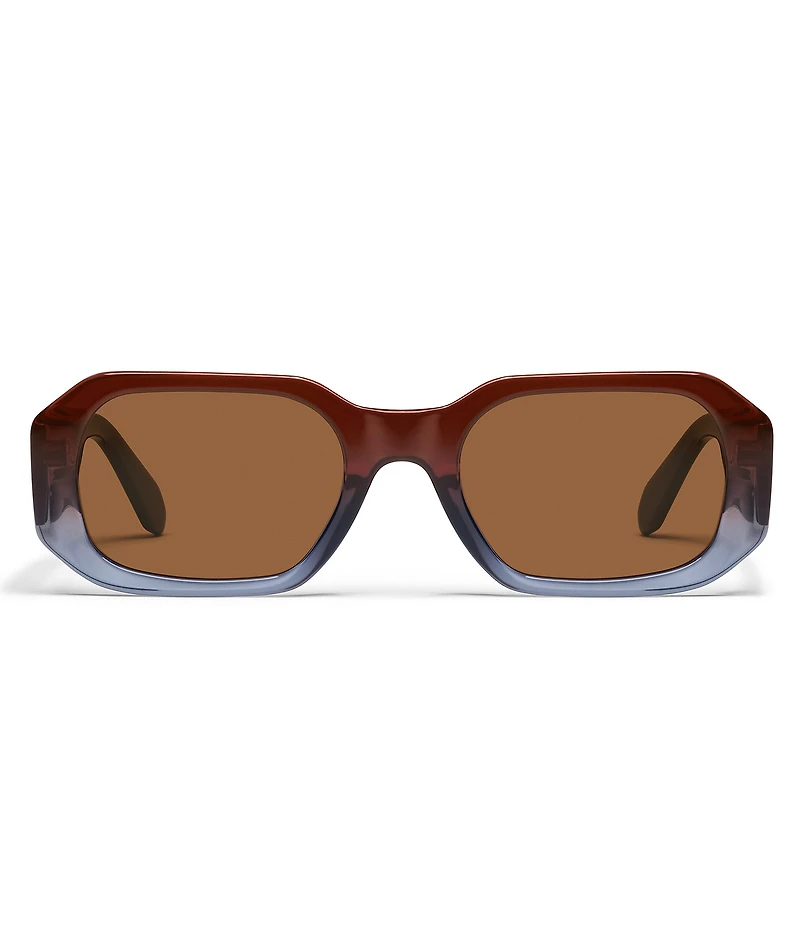 QUAY Women's Hyped Up 38mm Ombre Frame Rectangle Sunglasses
