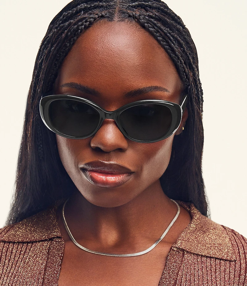 QUAY Women's On Brand 43mm Retro Oval Sunglasses
