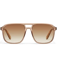 QUAY Women's On The Fly Large 49mm Aviator Sunglasses