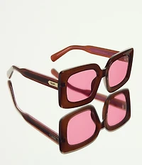 QUAY Women's Talk Show 53mm Rectangle Sunglasses