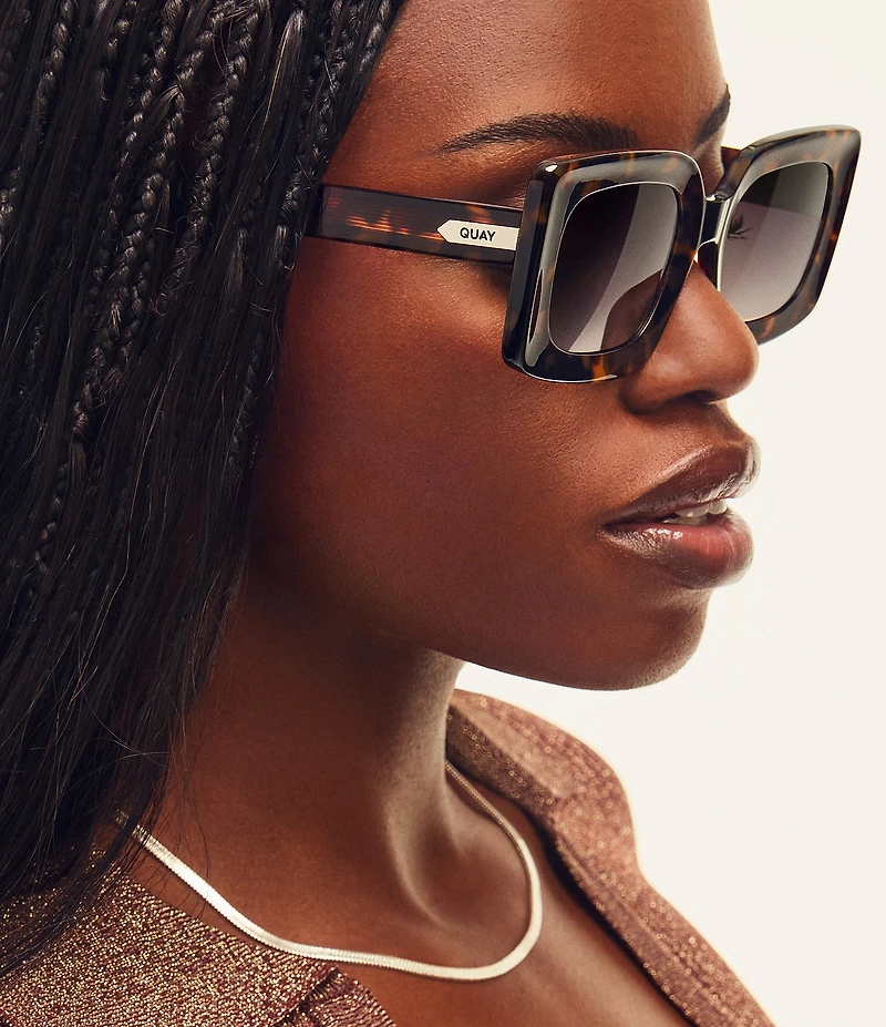QUAY Women's Talk Show 53mm Rectangle Sunglasses