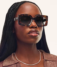 QUAY Women's Talk Show 53mm Rectangle Sunglasses