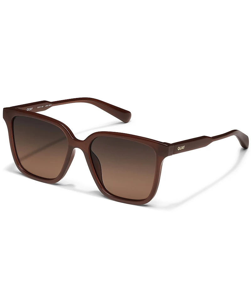 QUAY Women's Try Me 55mm Polarized Square Sunglasses