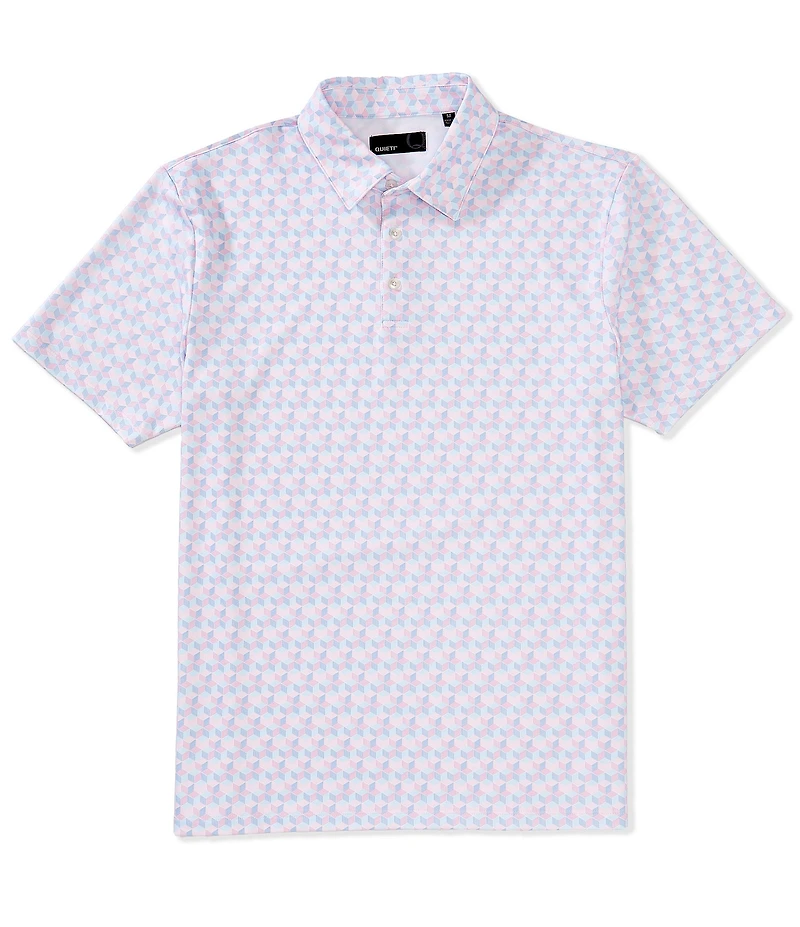 Quieti Box Print Short Sleeve Polo Shirt