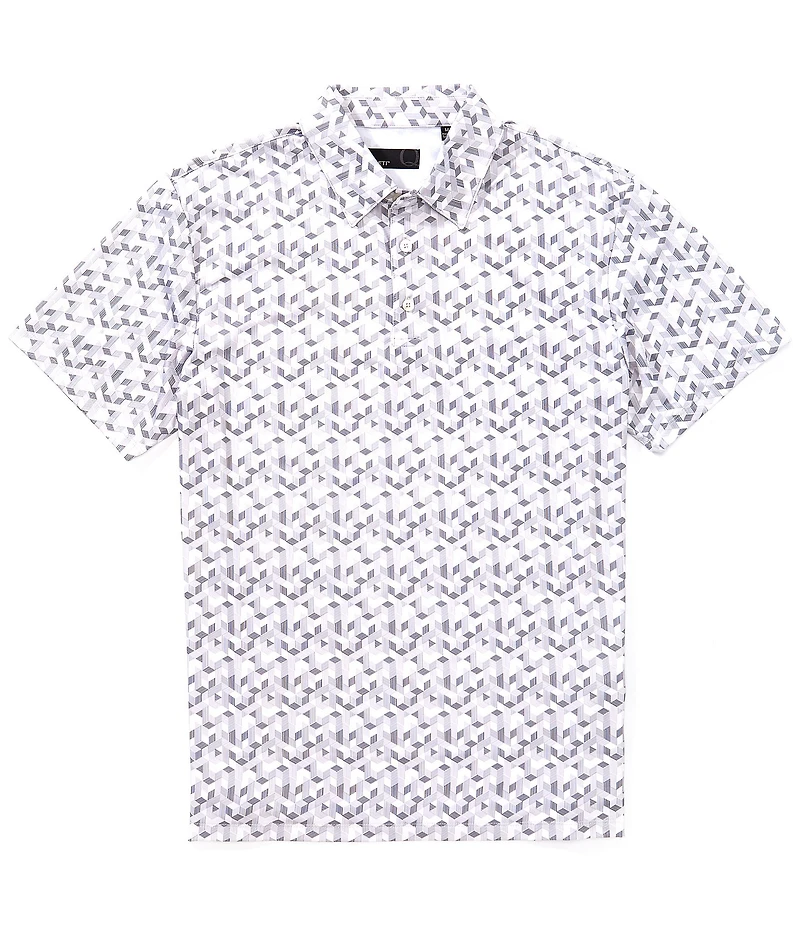 Quieti Box Print Short Sleeve Polo Shirt